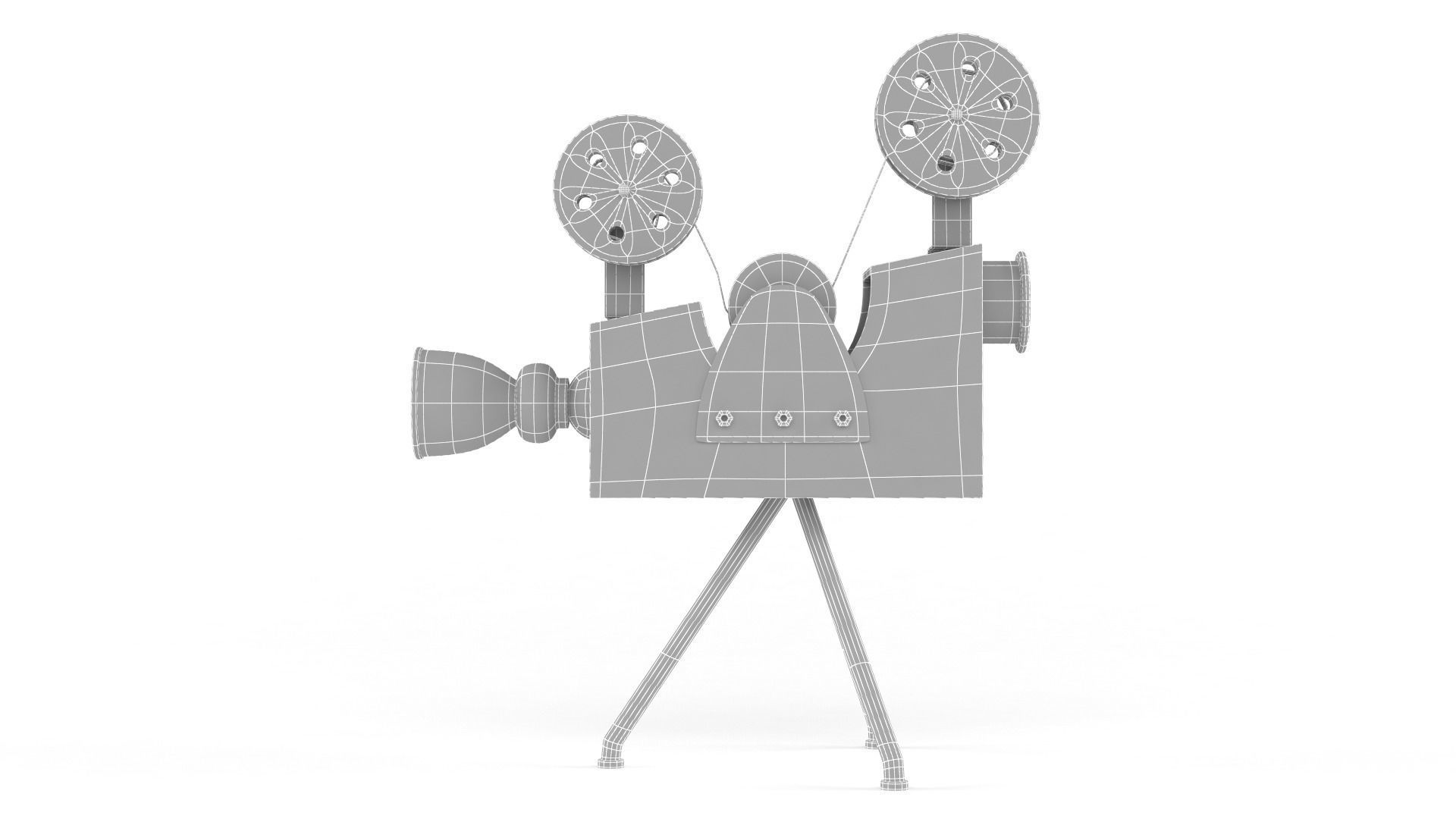 Antique Movie Camera 3D model_9