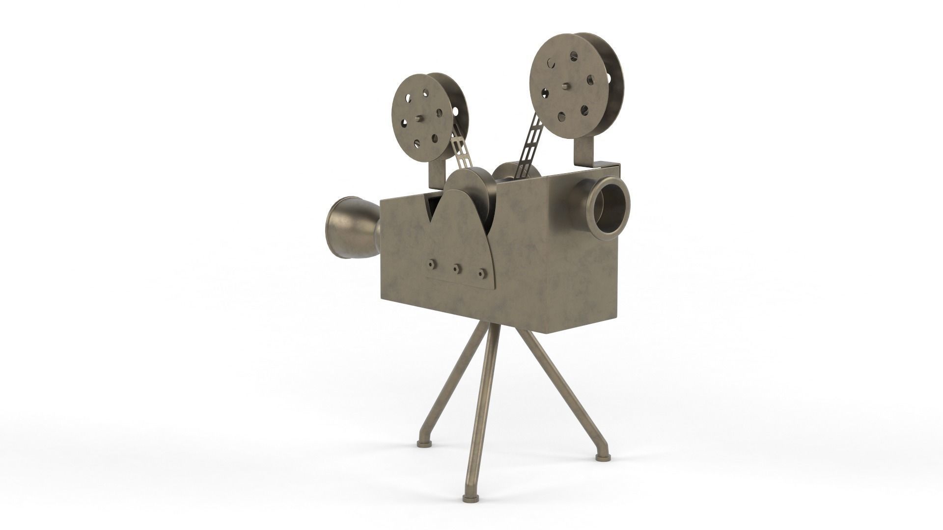 Antique Movie Camera 3D model_4