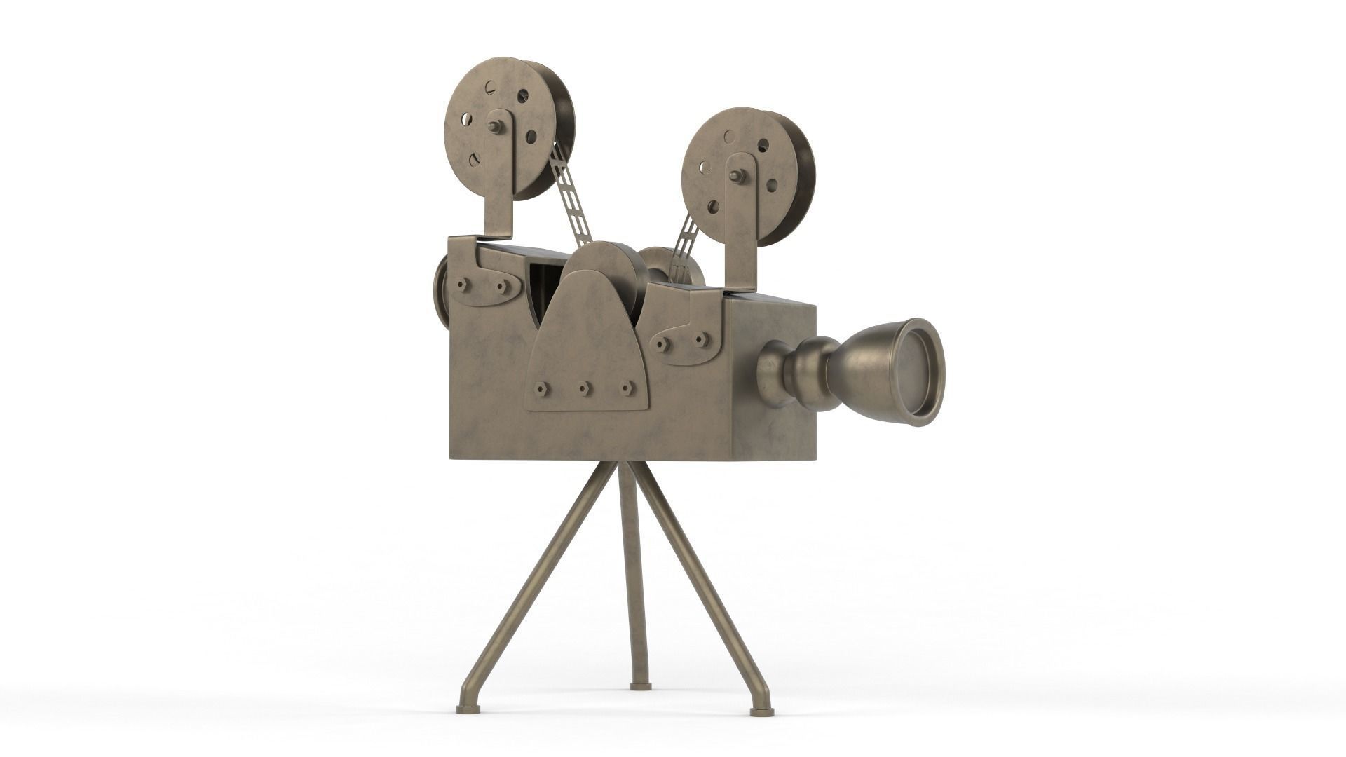 Antique Movie Camera 3D model_1
