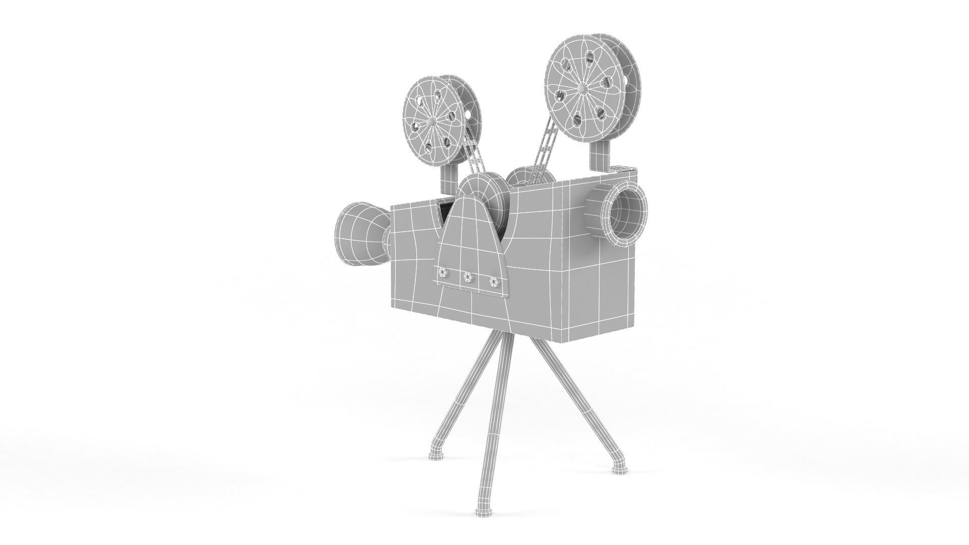 Antique Movie Camera 3D model_10