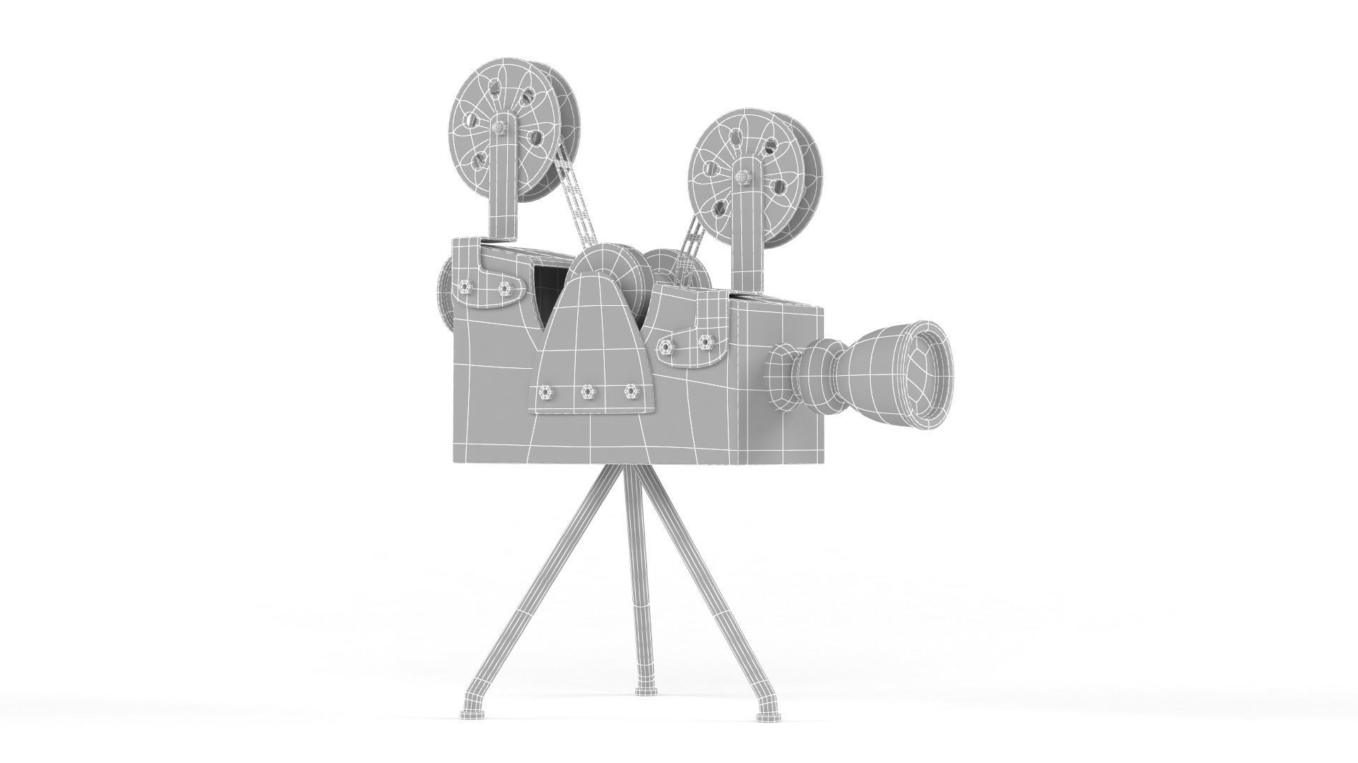 Antique Movie Camera 3D model_7