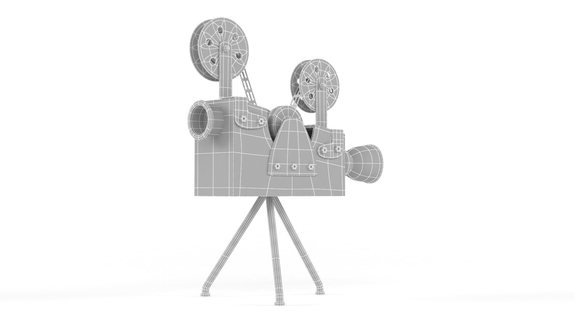 Antique Movie Camera 3D model_11