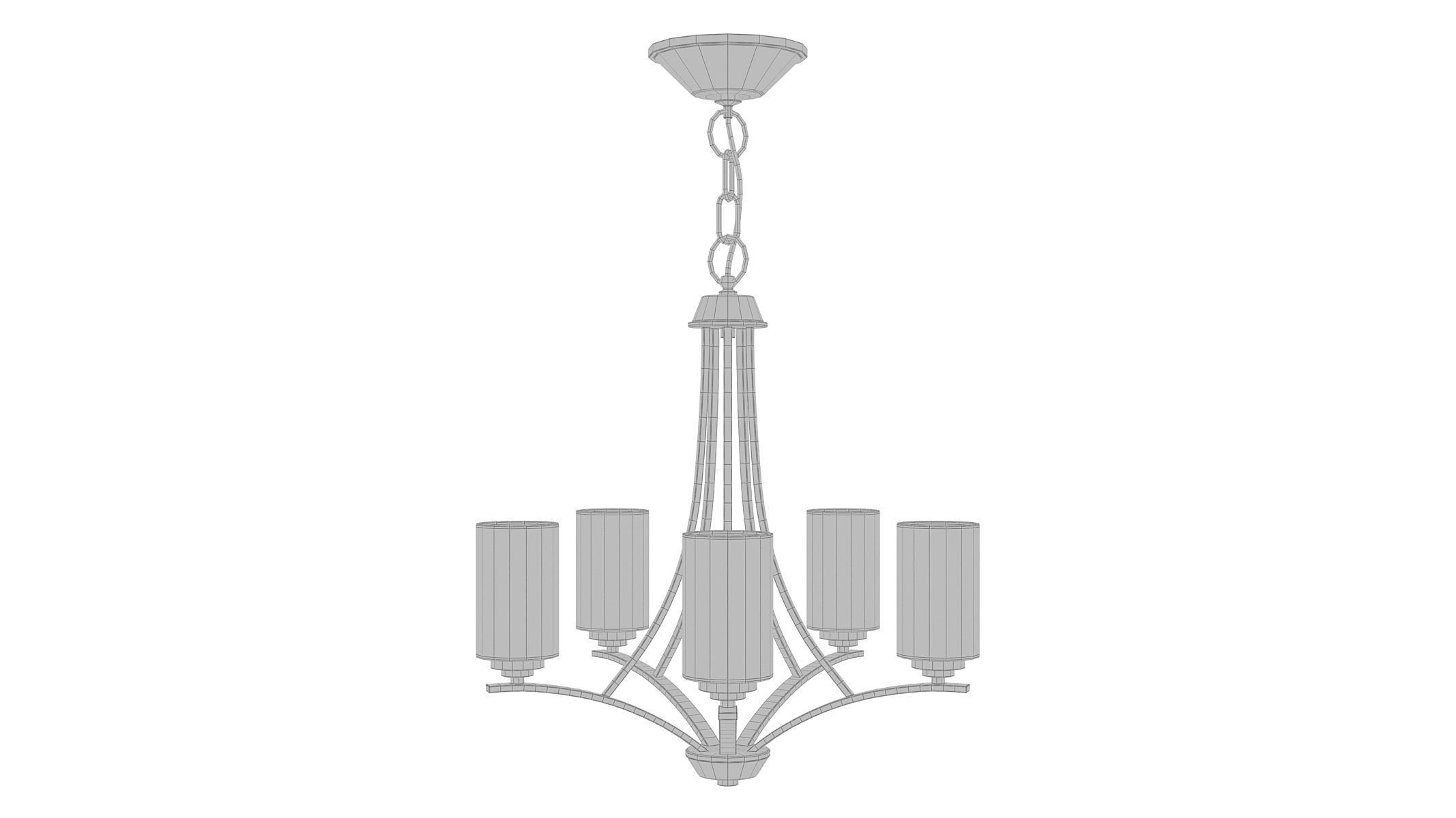 Fehr 5 - Light Shaded Empire Chandelier 3D model_3