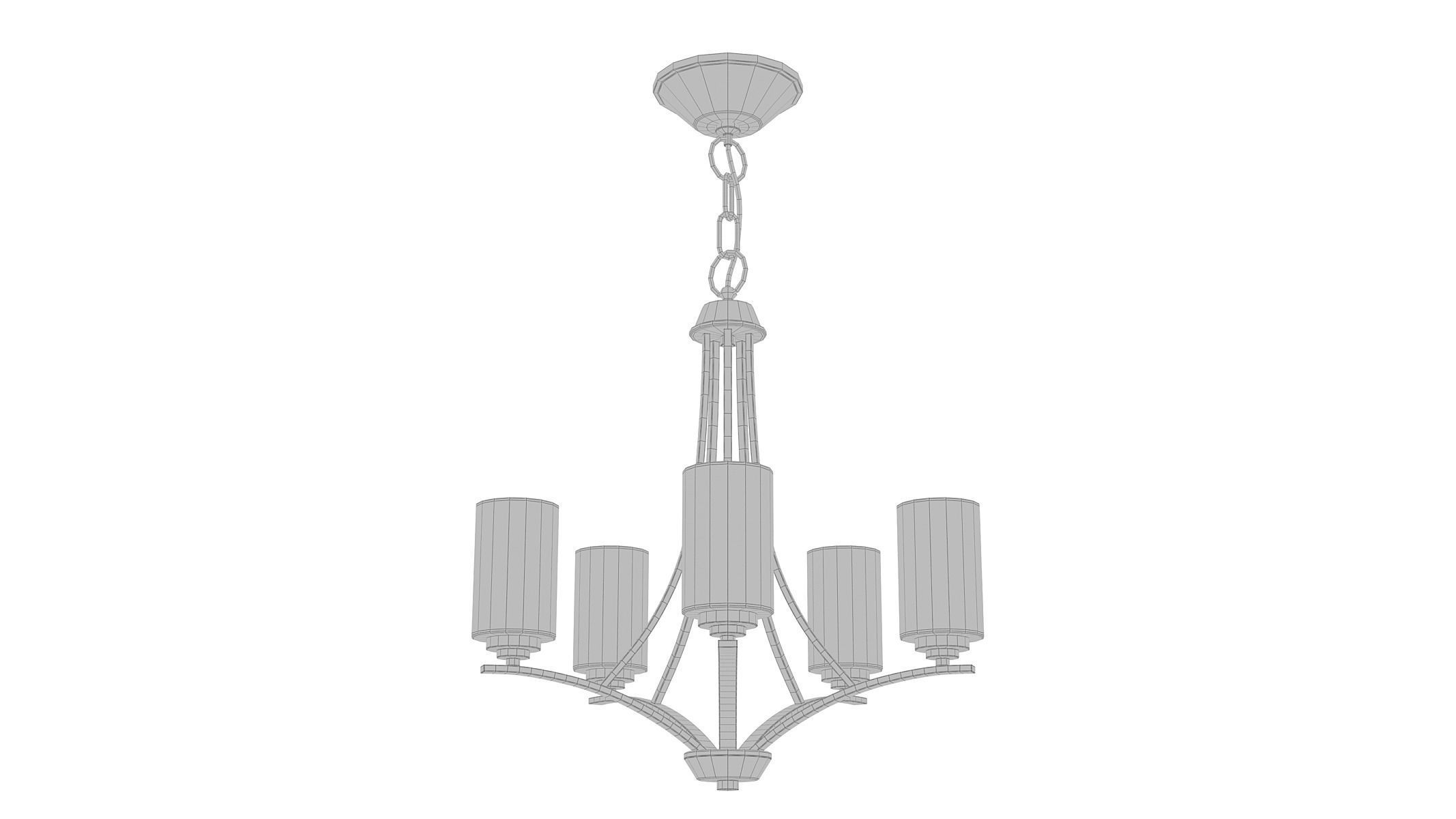 Fehr 5 - Light Shaded Empire Chandelier 3D model_4