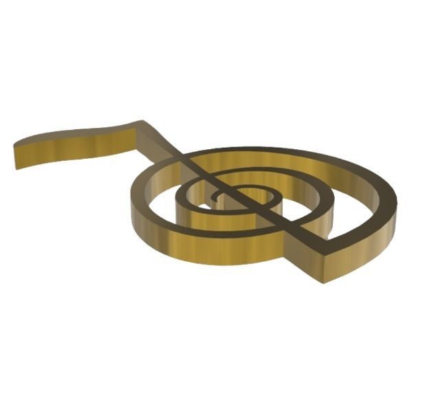 Cho Ku Rei symbol with chakras 3D print model_6