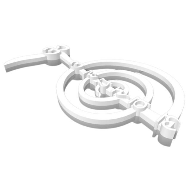 Cho Ku Rei symbol with chakras 3D print model_4