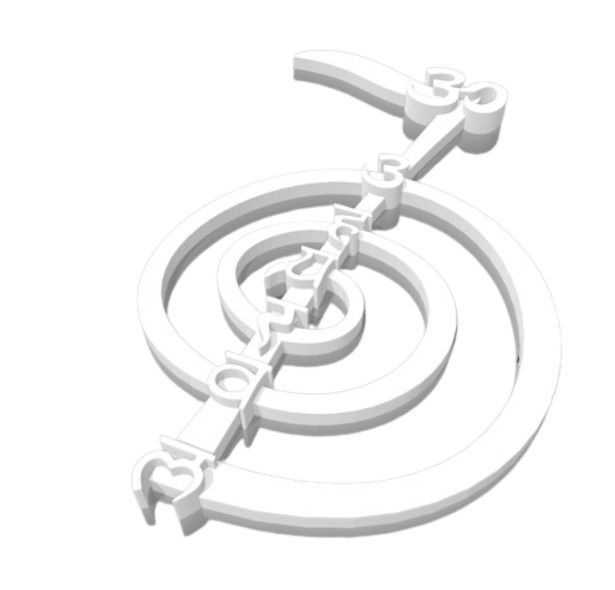 Cho Ku Rei symbol with chakras 3D print model_2