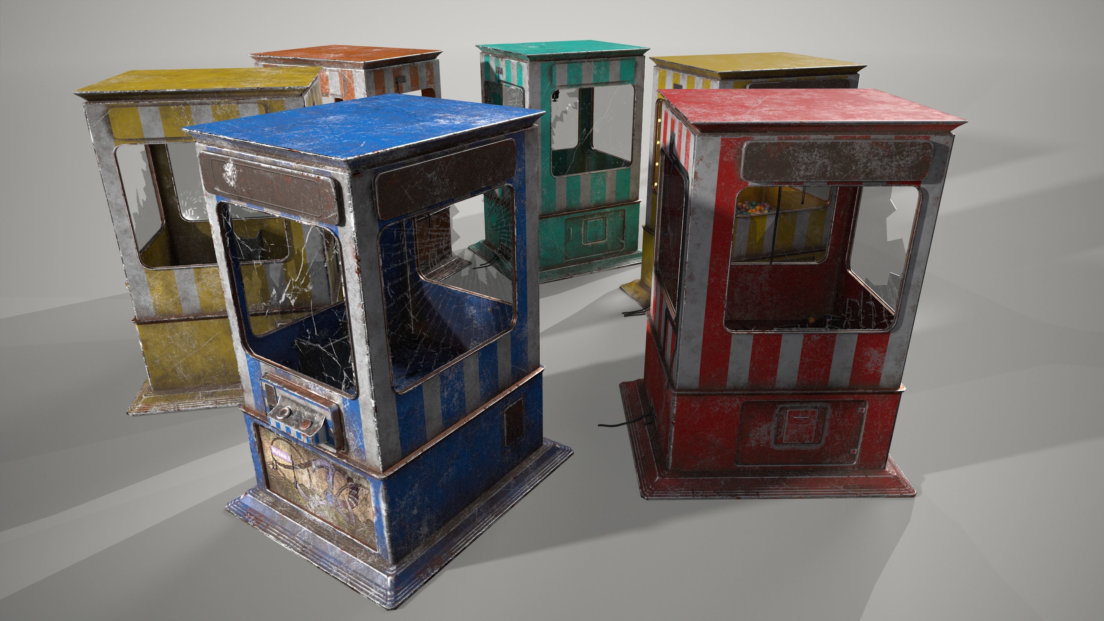 Pack Claw Mashines Game Ready  Low-poly 3D model_7