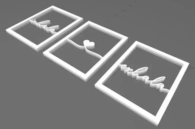 Inhala exhala Triptych wall art 3D print model