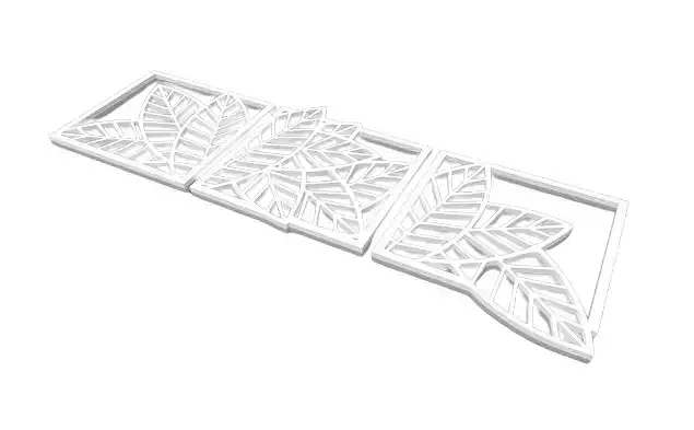Wall Art triptico hojas 3D print model
