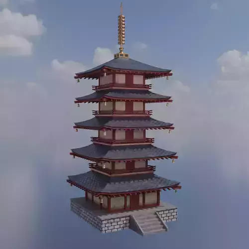 Low poly Japanese Pagoda