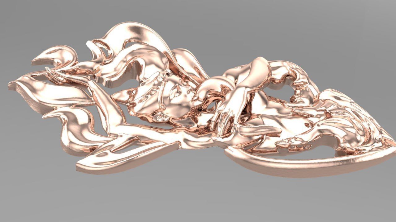 Lady on fire 3D print model_5