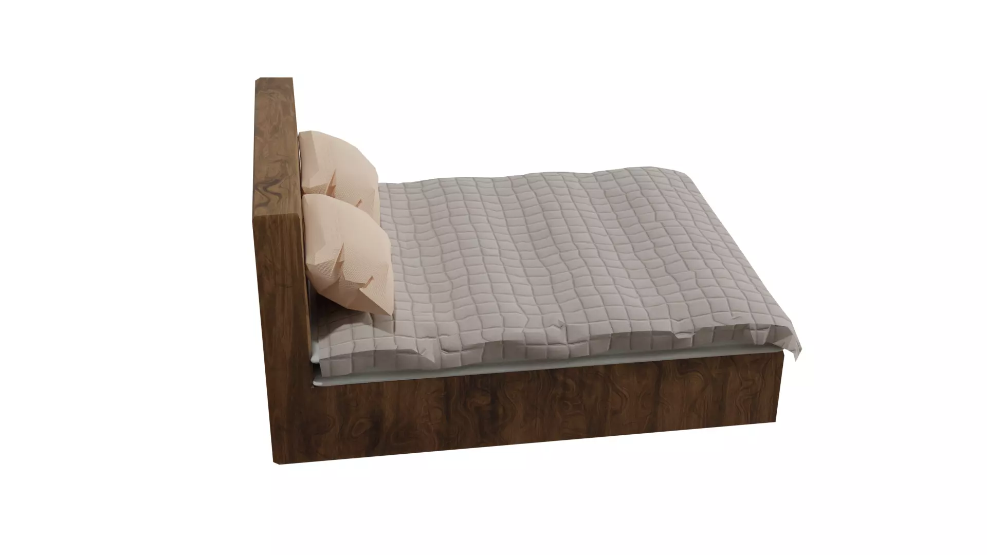 Wooden Bed 3D model