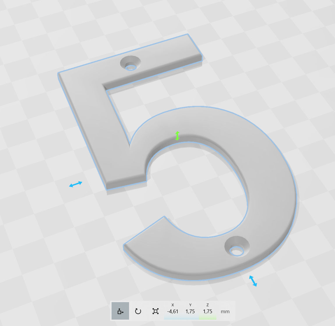 Number 5 3D print model_5