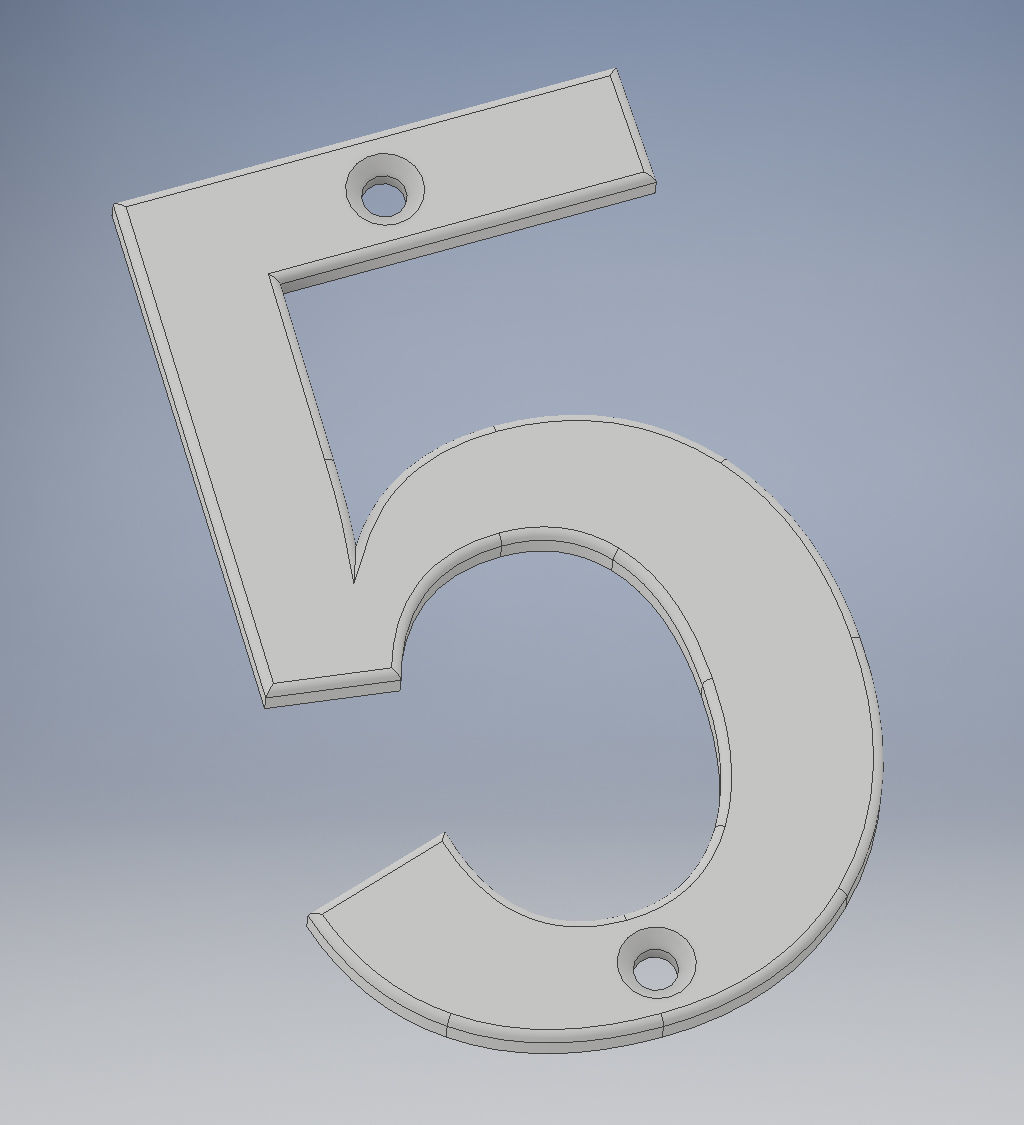 Number 5 3D print model_3