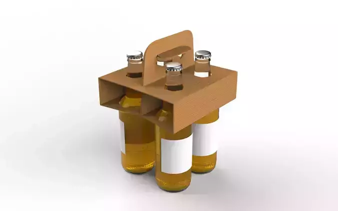 Four-Bottle Beer Packaging Holder