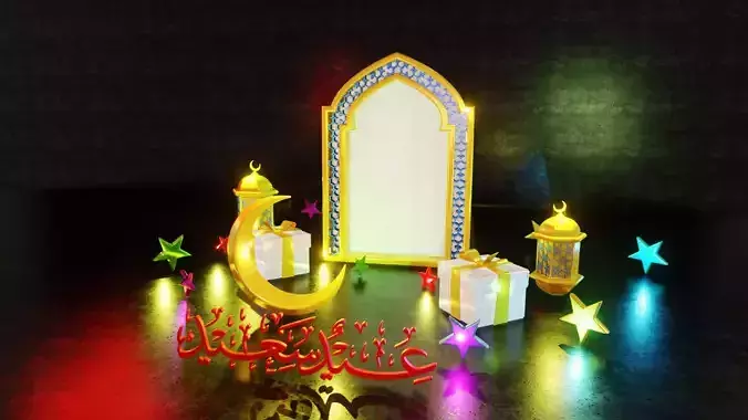  Eid Saeed Ornaments-3D Celebration Decor