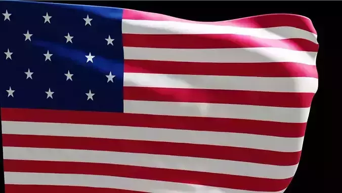  Patriotic Pride-USA Floating Flag 3D Animation