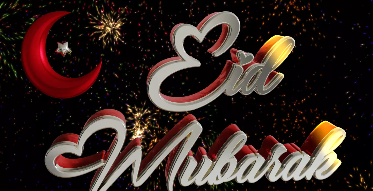 Celestial Eid Wishes-3D Animation 3D model