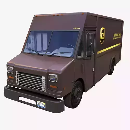 UPS van Low-poly 3D model