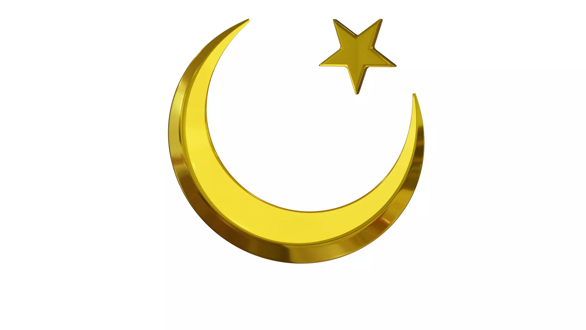 Shimmering Eid-3D Gold Moon and Star Animation 3D model_0
