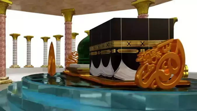 Eid 3D Islamic Model Animation Kaaba-Madina-Mosque