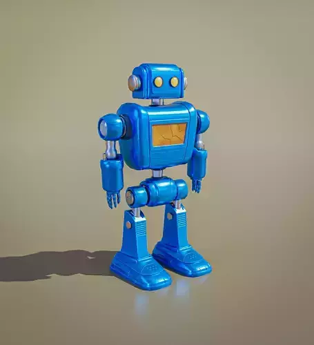 Damaged Robot - Game Ready Low-poly 3D model