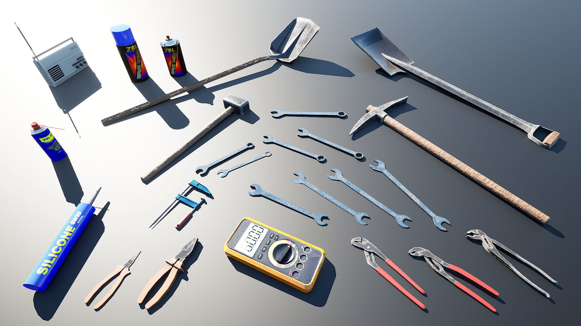 Hand Tools v2 - Unreal Engine Project Low-poly 3D model_3