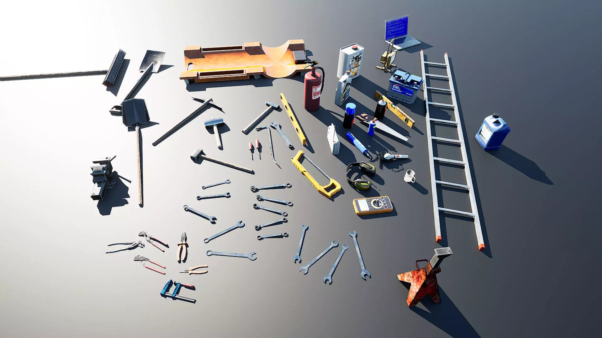 Hand Tools v2 - Unreal Engine Project Low-poly 3D model_0