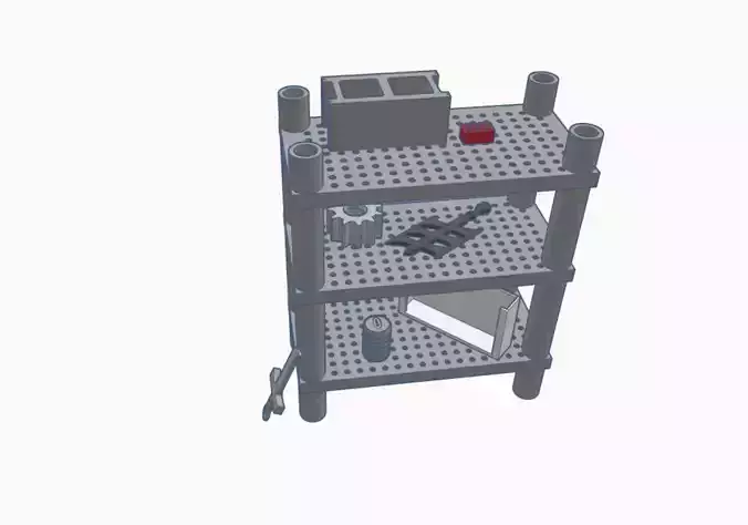 White industrial shelf