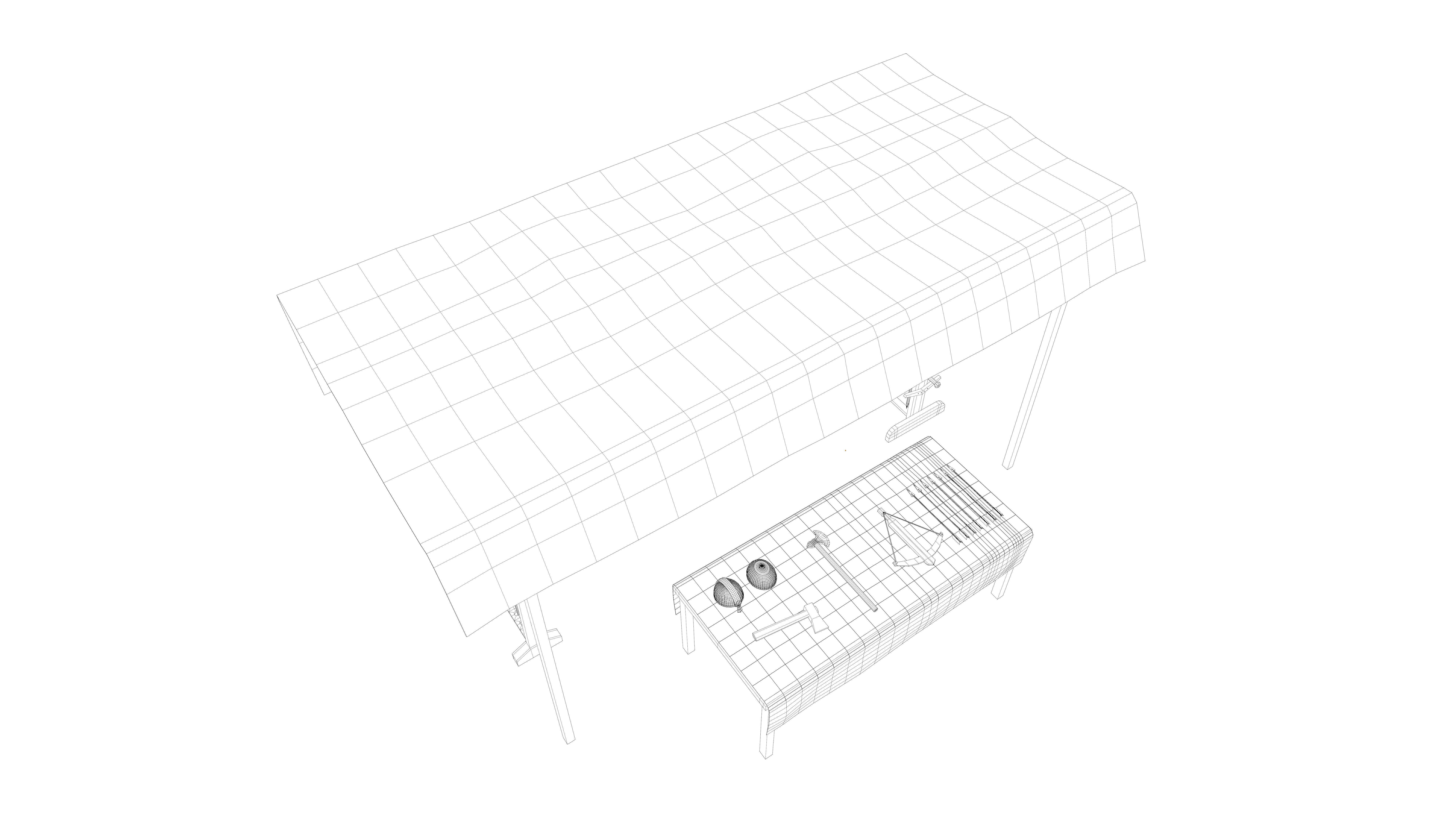 Stylized medieval weapons market Low-poly 3D model_10