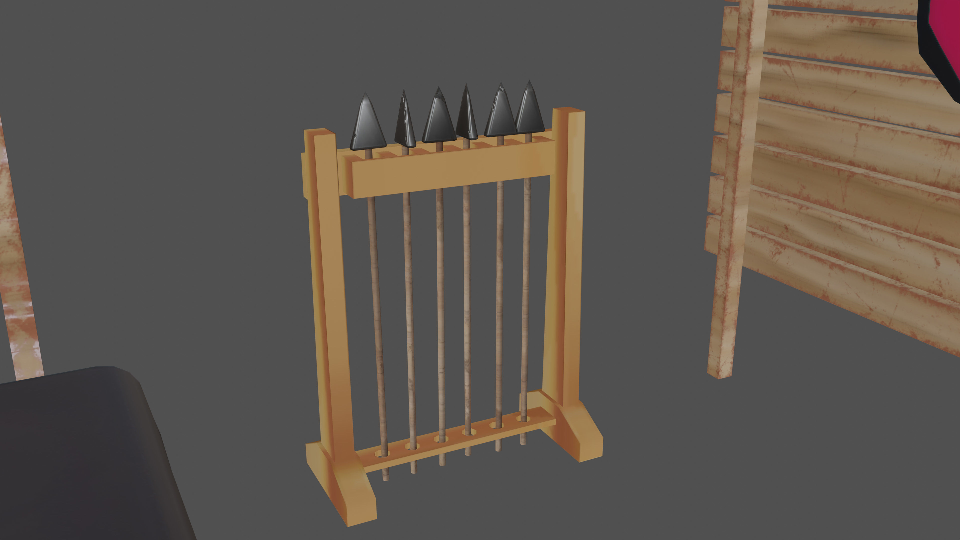 Stylized medieval weapons market Low-poly 3D model_6