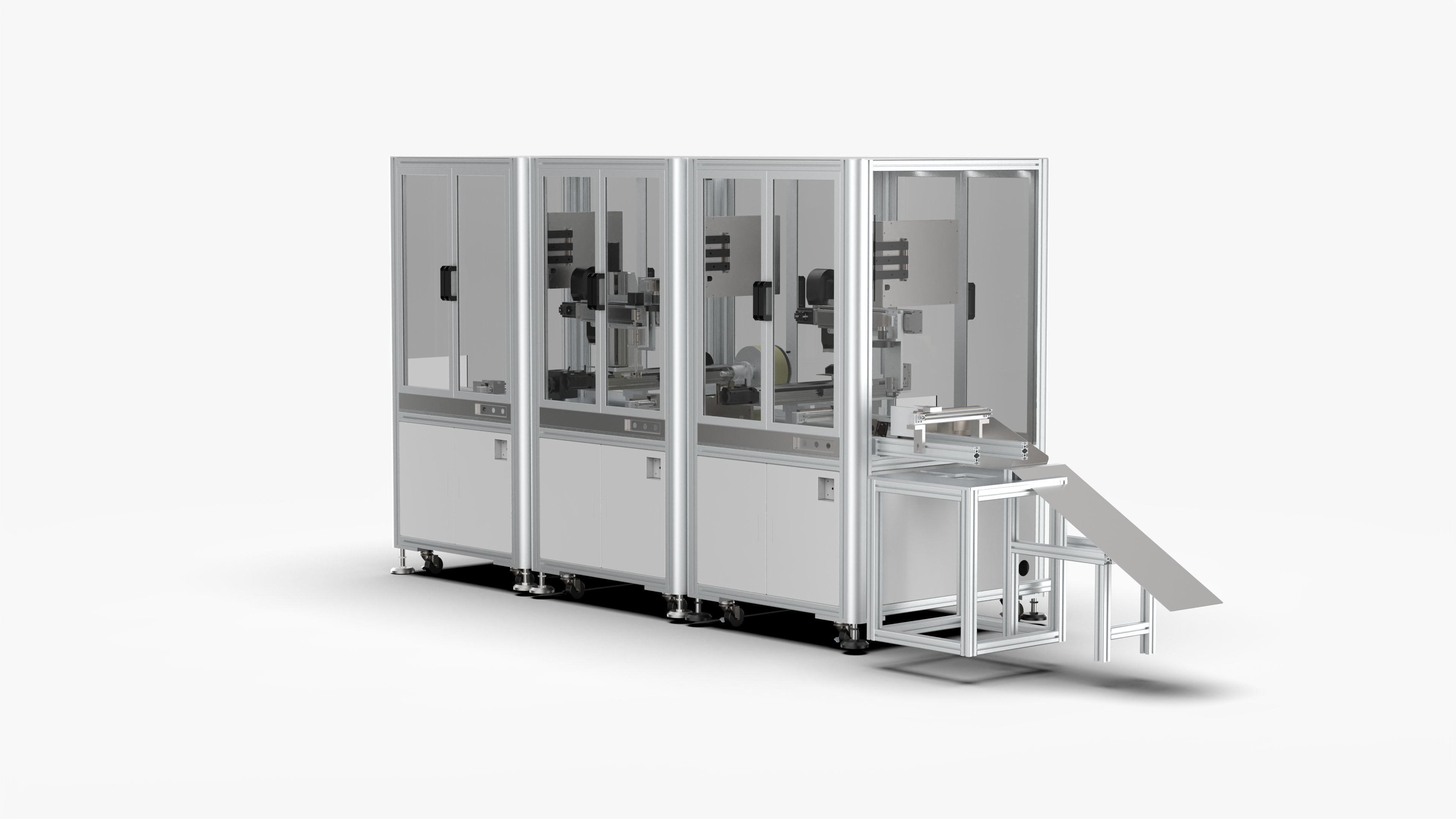 Laser Marking Visual Labeling -Clamping - Buckle Production Line 3D model_1