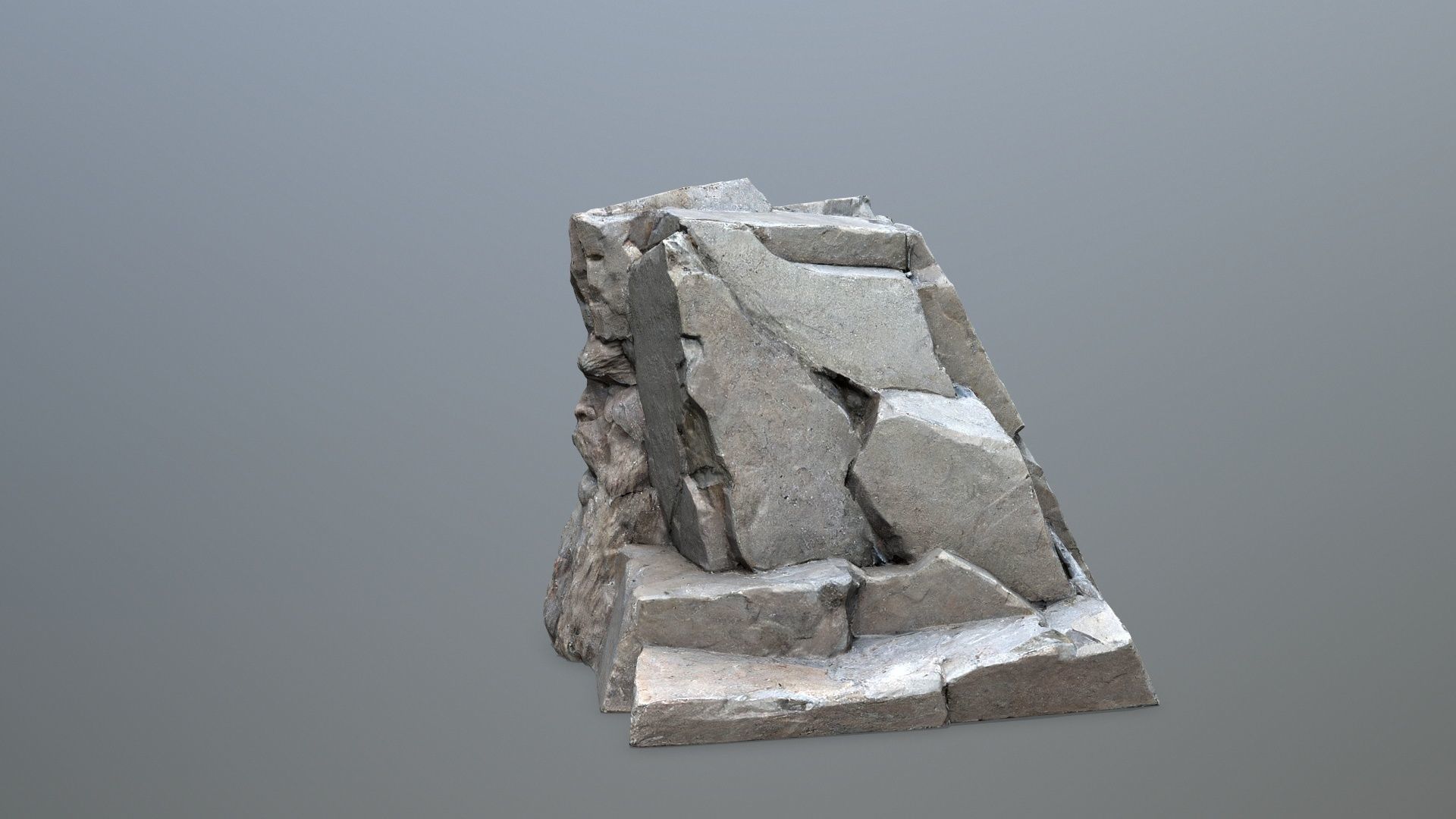Face of the mountain Low-poly 3D model_9