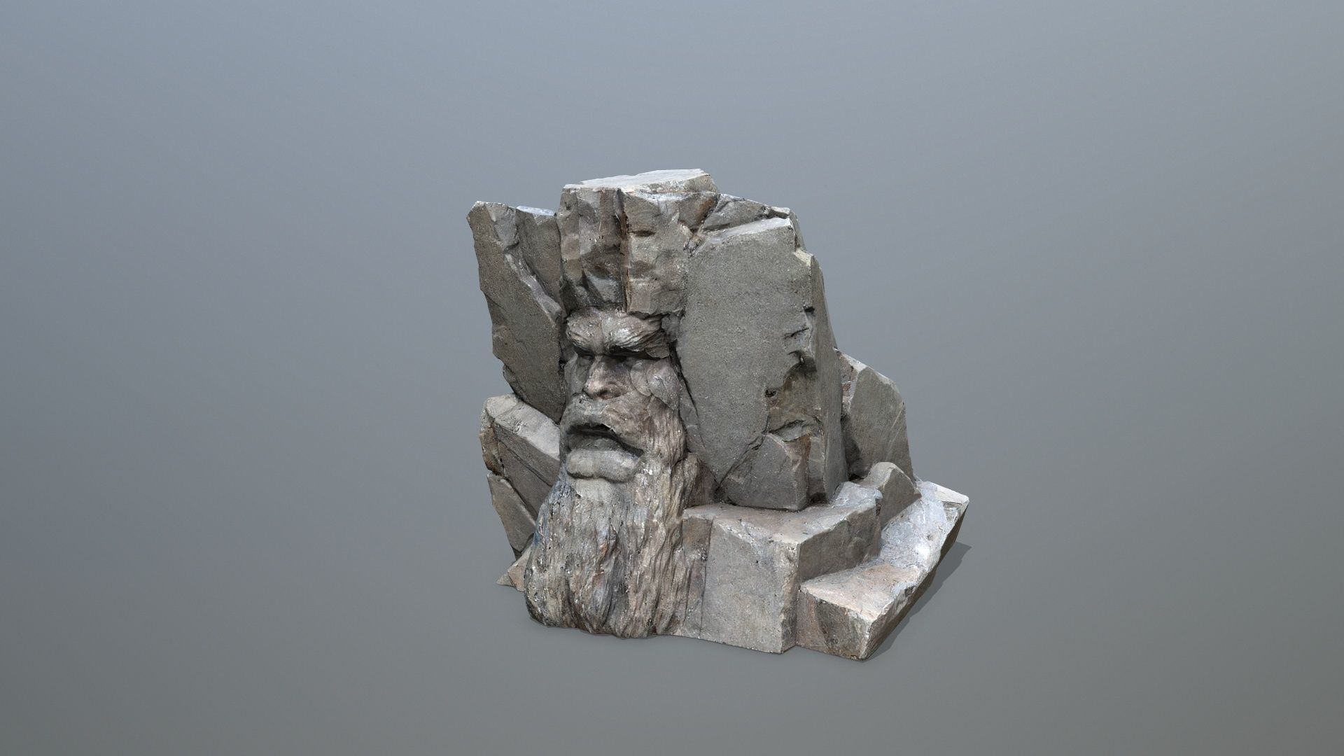 Face of the mountain Low-poly 3D model_10