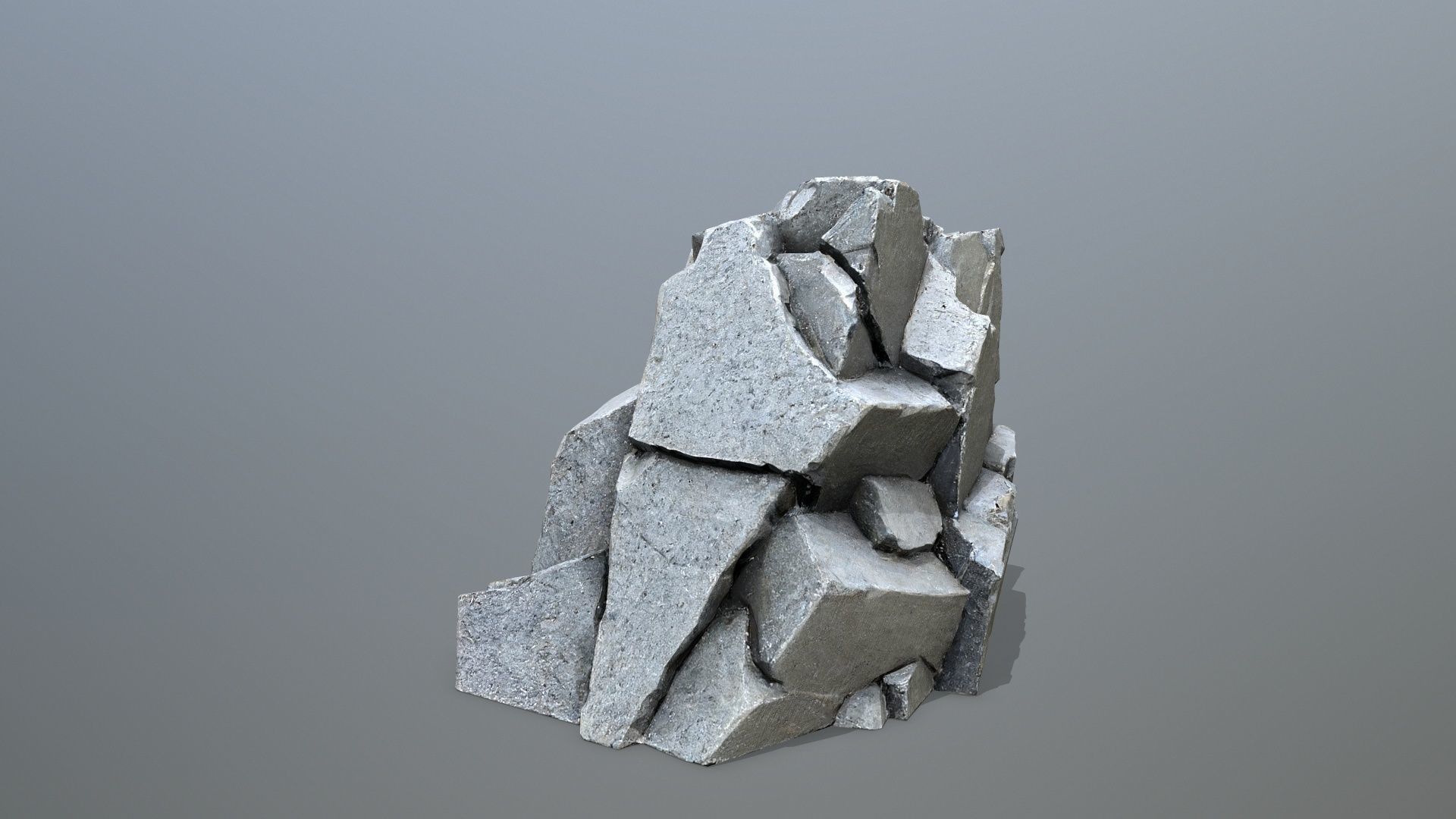 Face of the mountain Low-poly 3D model_6