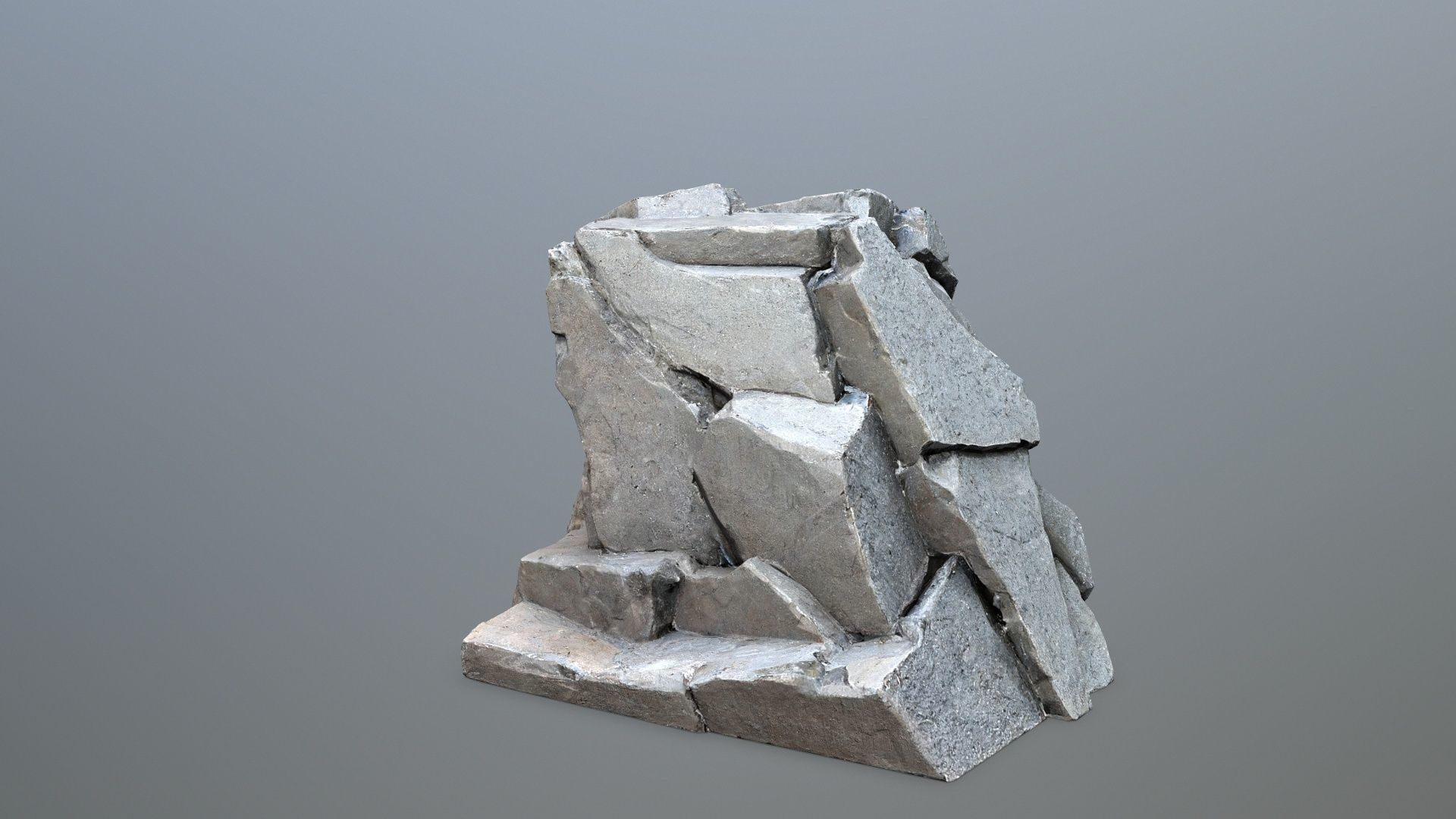 Face of the mountain Low-poly 3D model_8