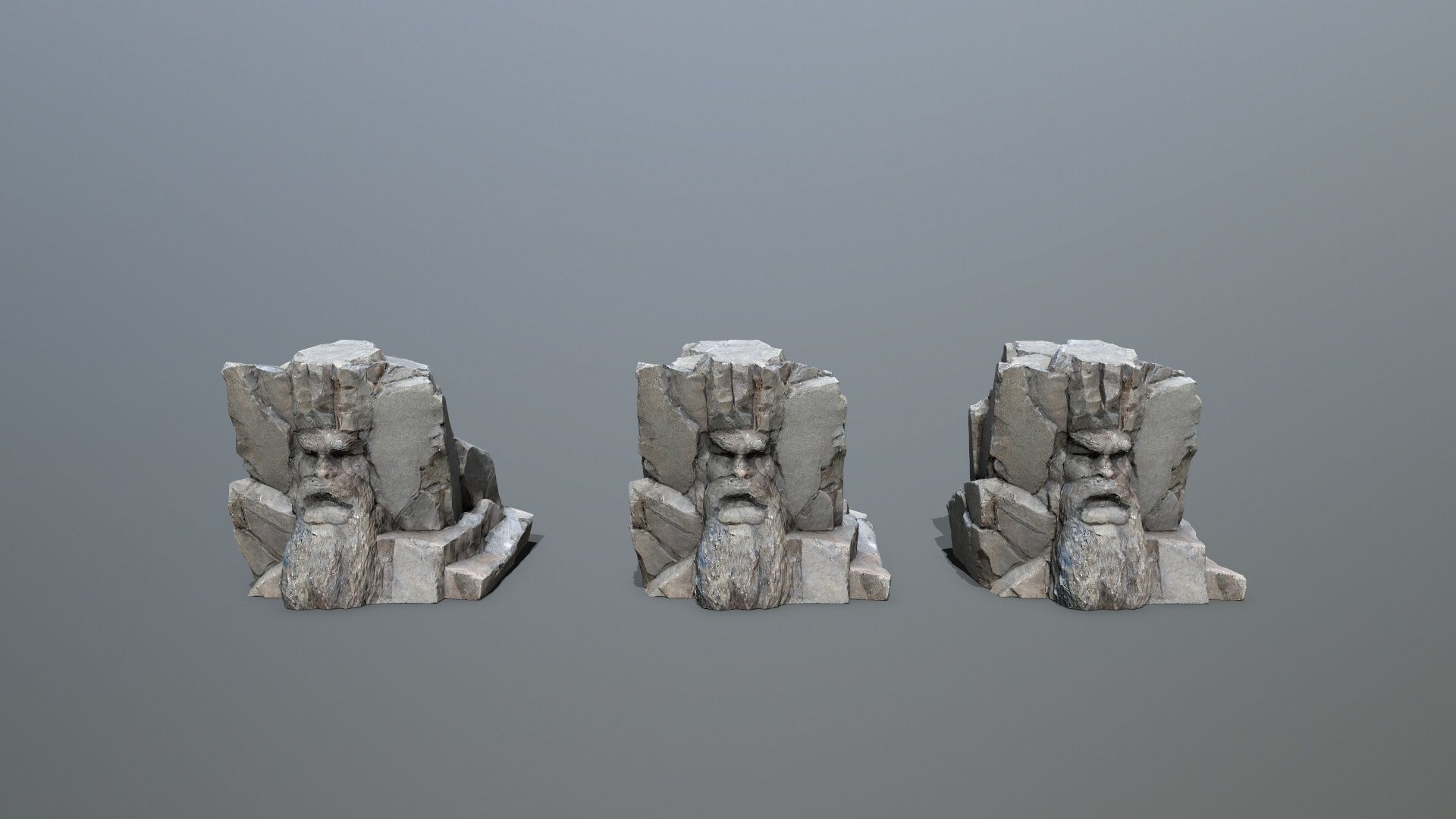 Face of the mountain Low-poly 3D model_12
