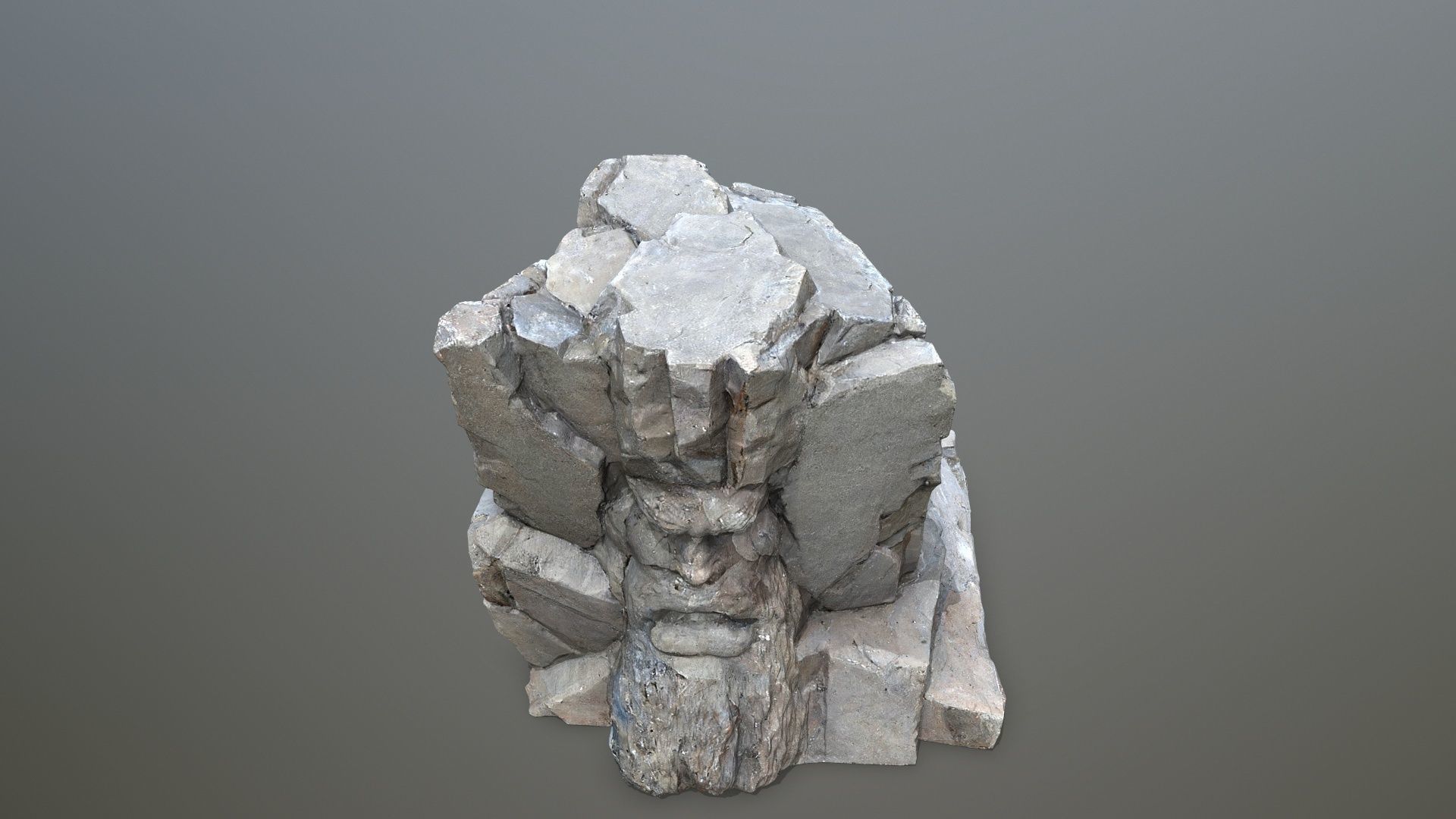 Face of the mountain Low-poly 3D model_11