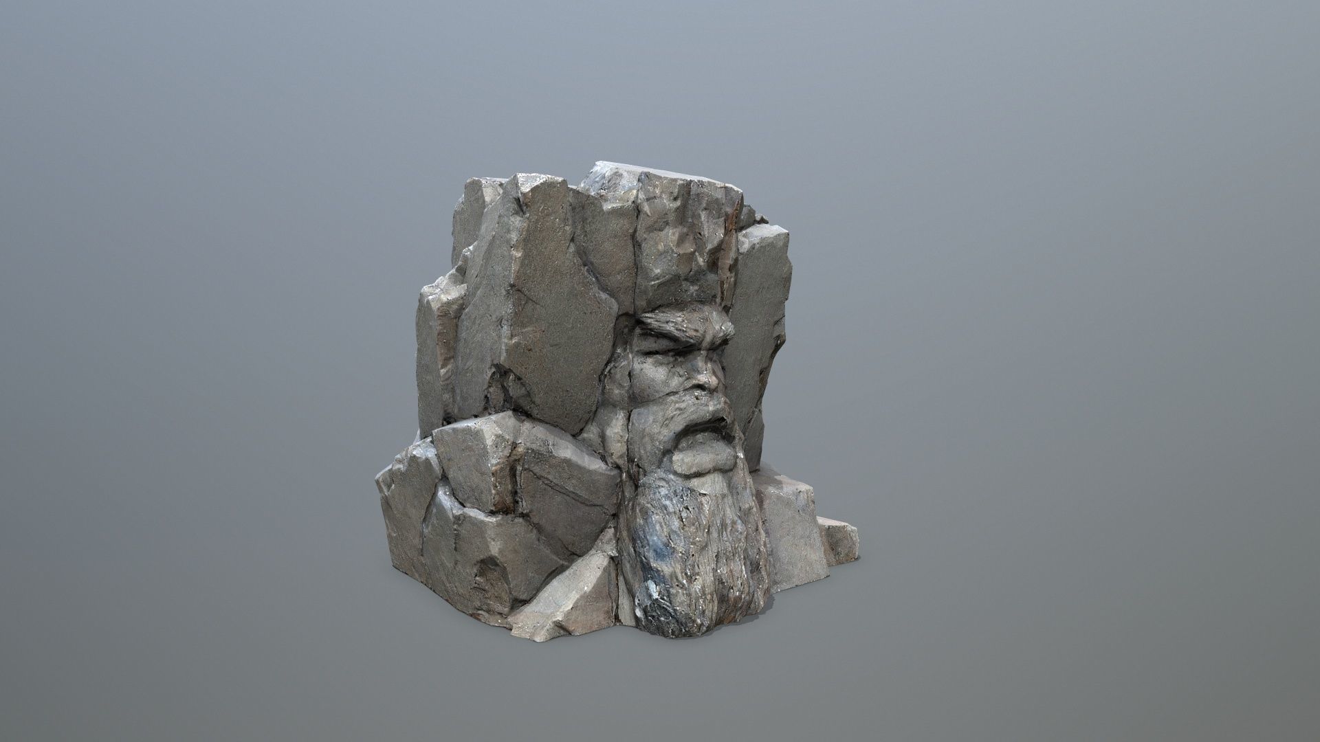Face of the mountain Low-poly 3D model_3