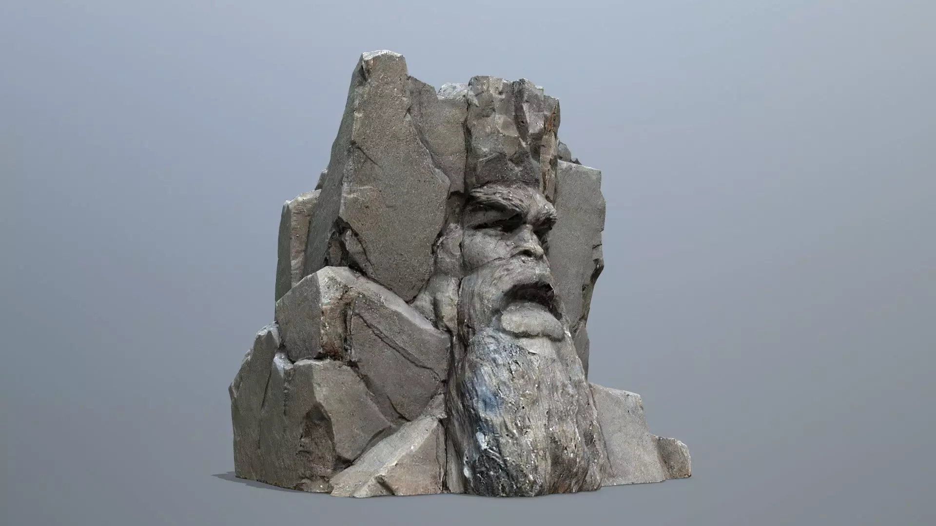 Face of the mountain Low-poly 3D model_0
