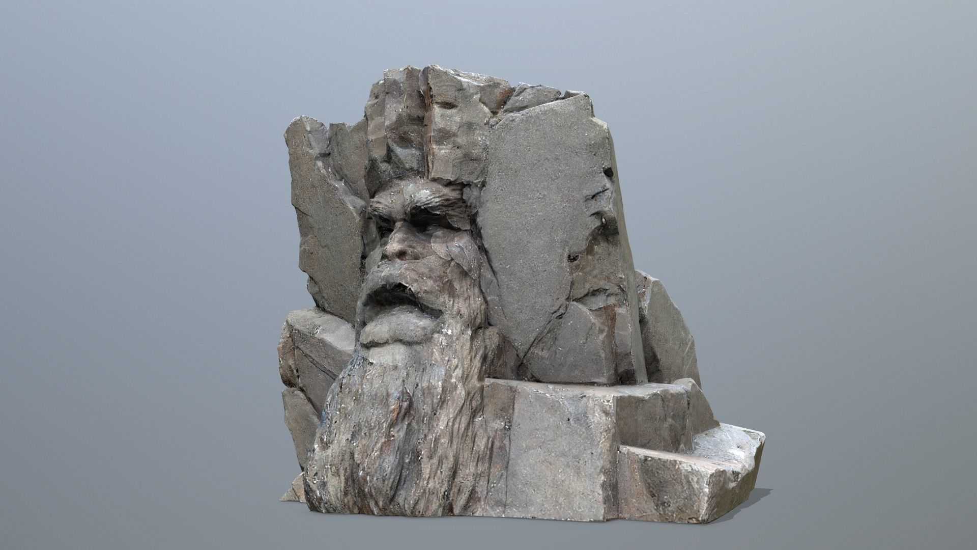 Face of the mountain Low-poly 3D model_1