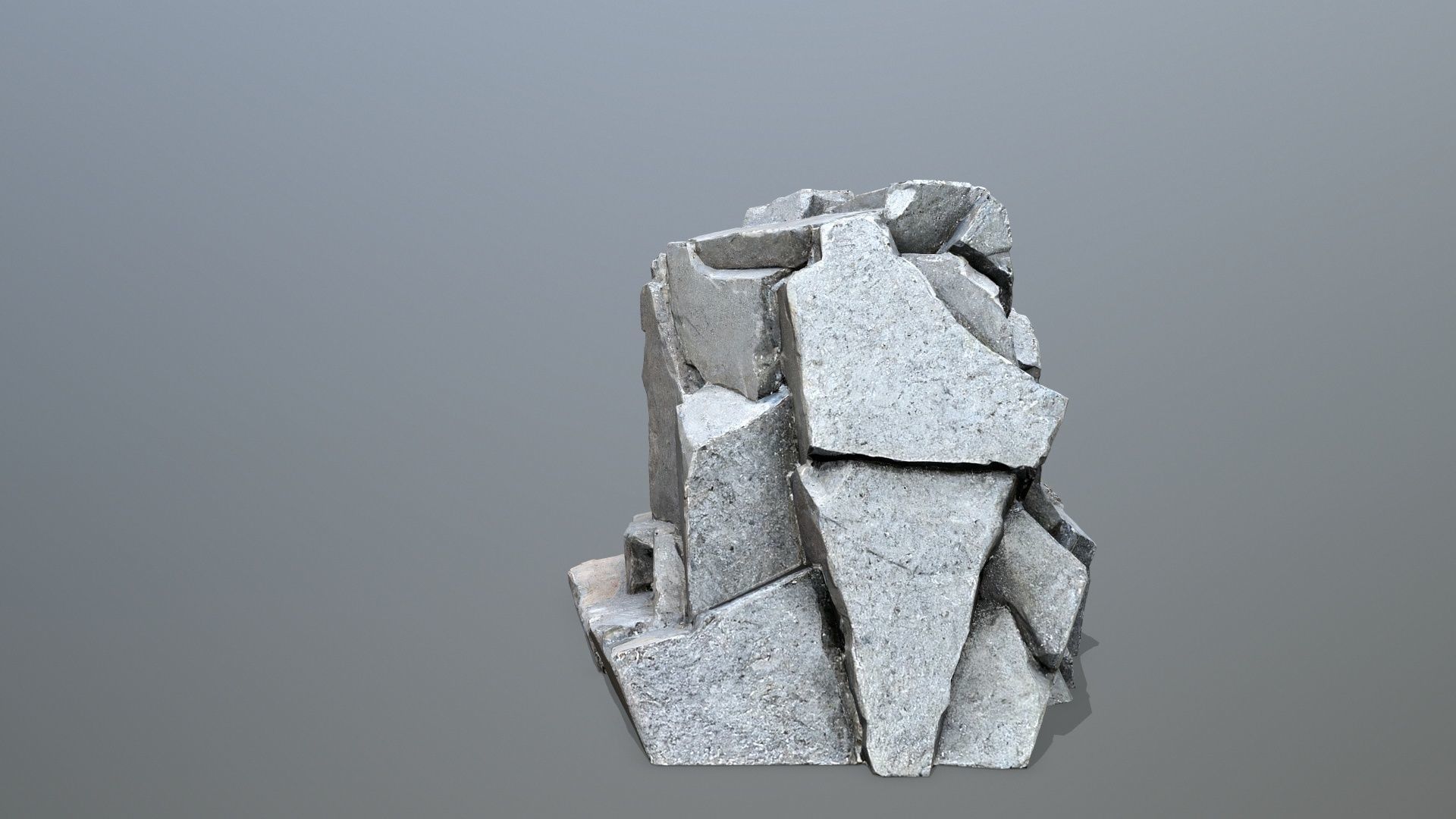 Face of the mountain Low-poly 3D model_7