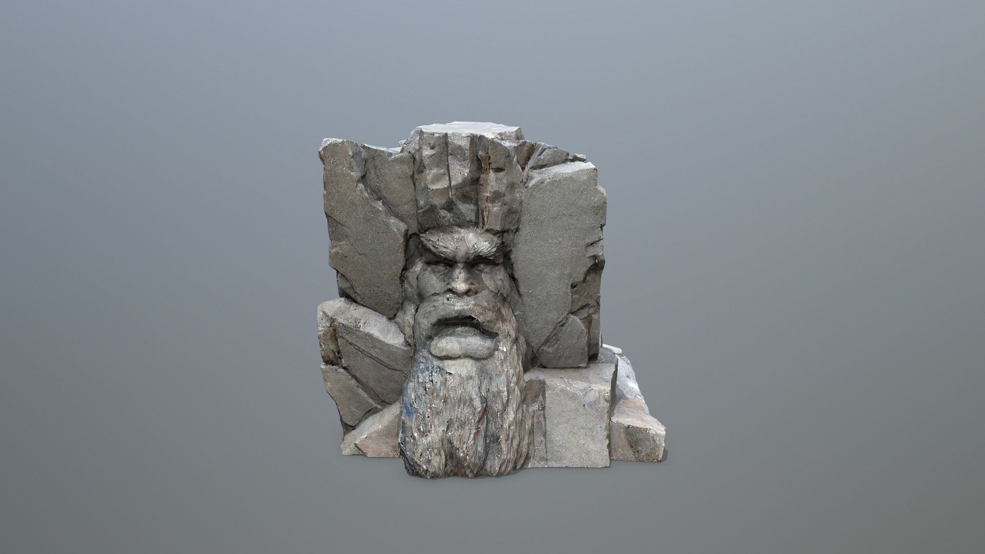 Face of the mountain Low-poly 3D model_2