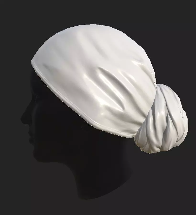Headscarf Woman 1 Low-poly 3D model