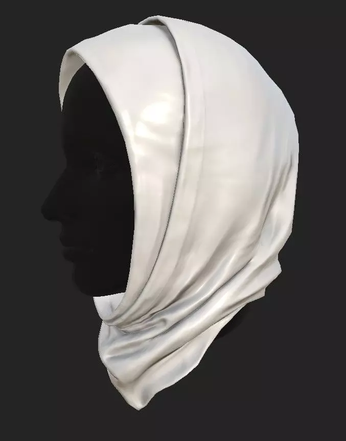 Headscarf Woman 2 Low-poly 3D model