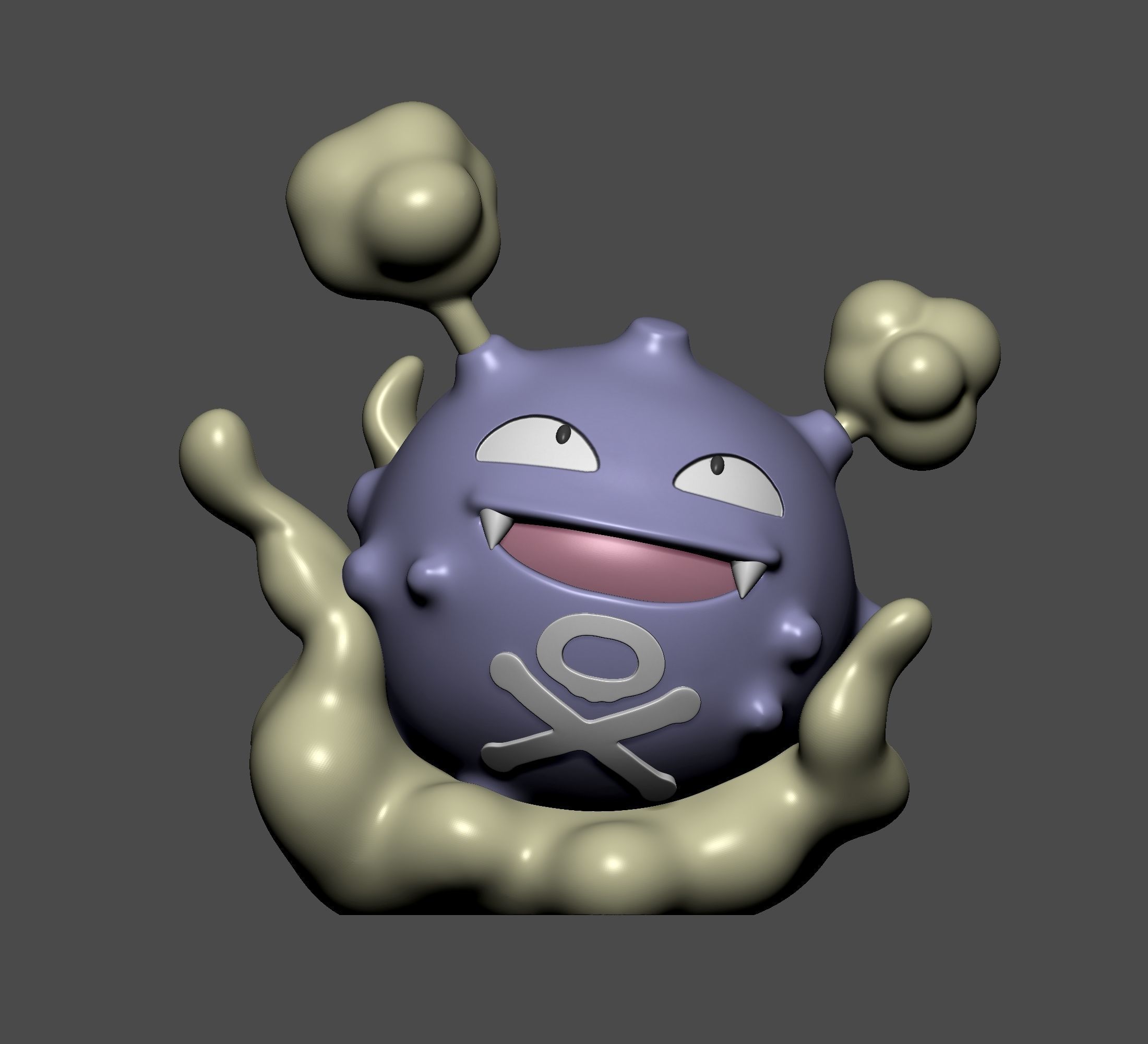 Pokemon - Koffing  3D print model_1