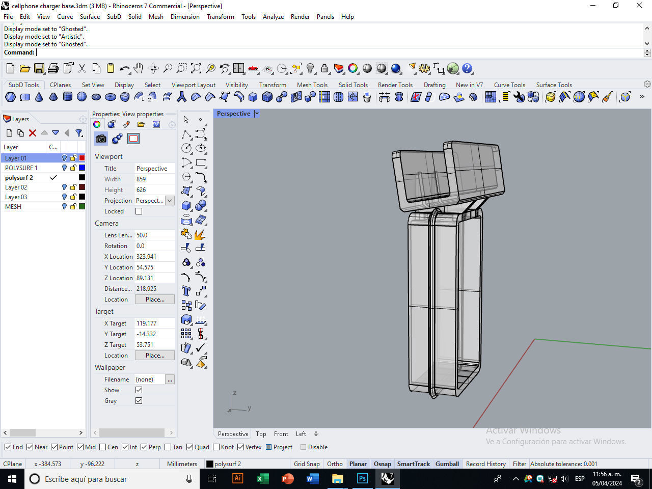 Cellphone charger base 3D print model_9