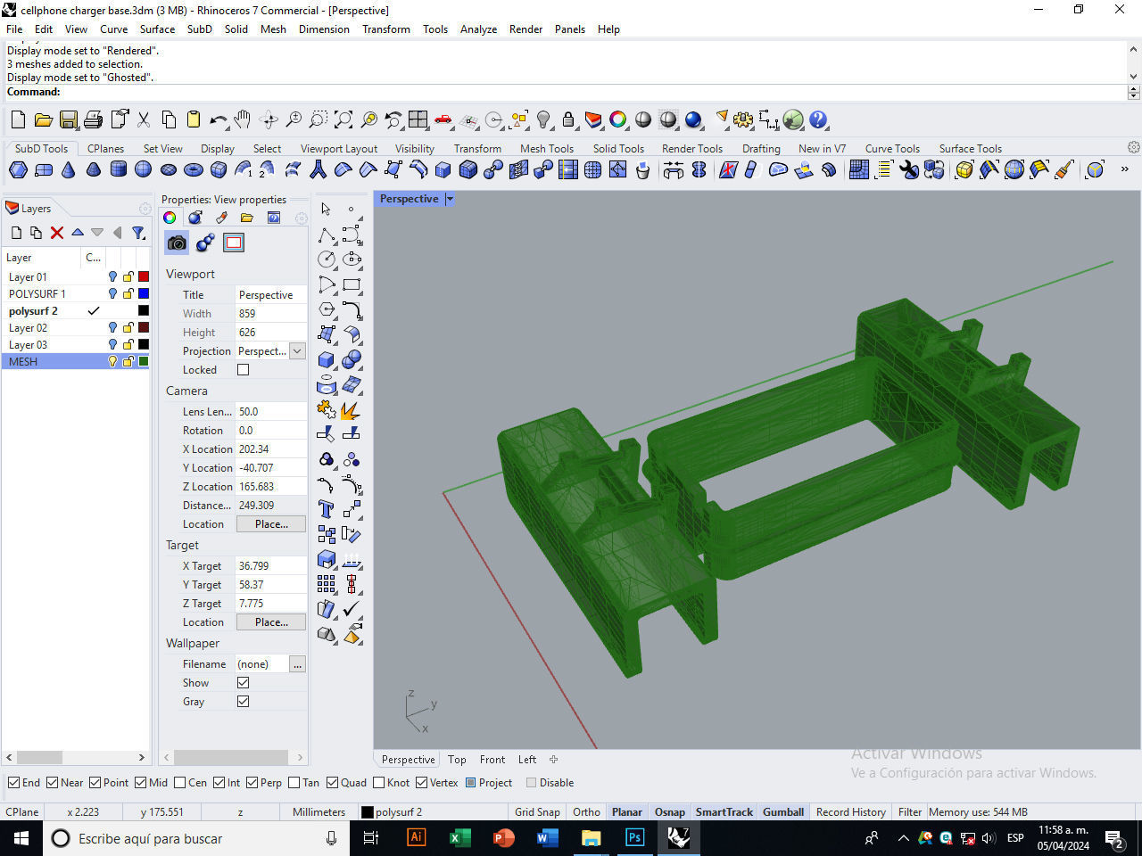 Cellphone charger base 3D print model_12