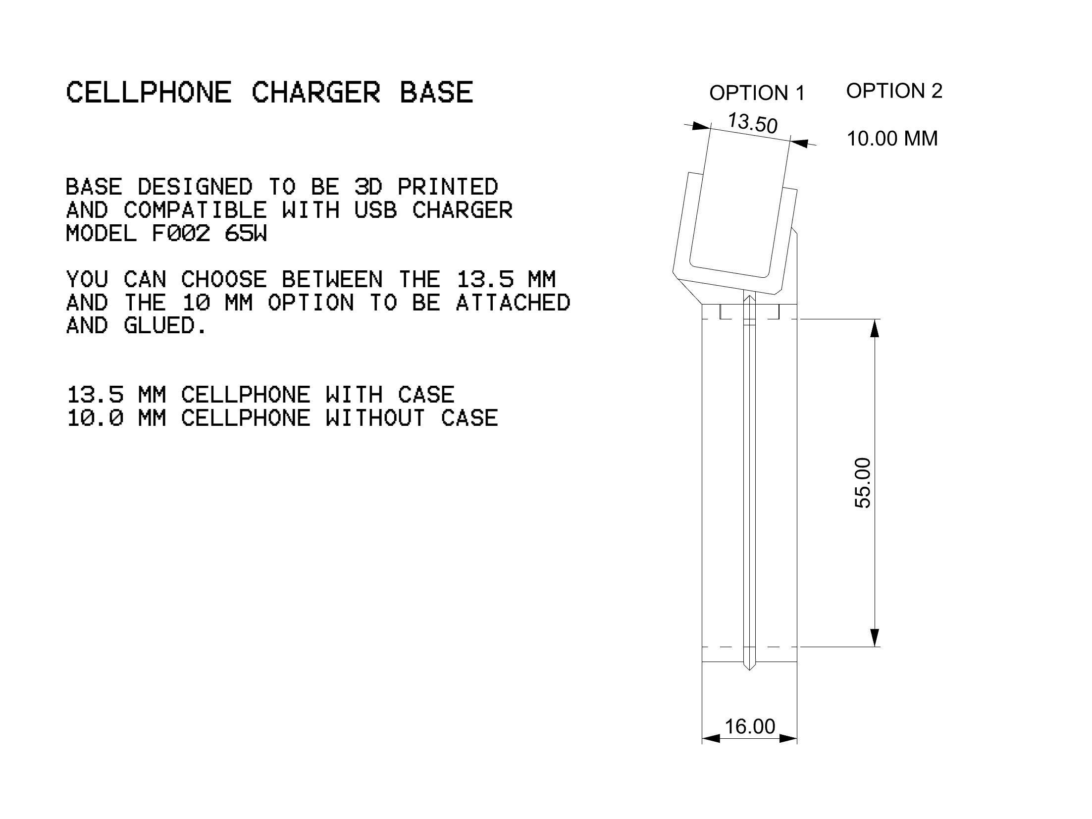 Cellphone charger base 3D print model_2